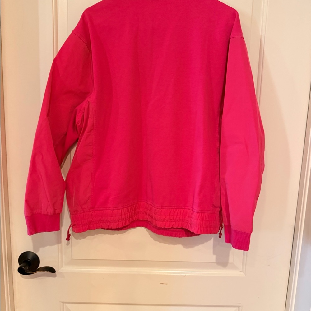 Athleta Triumph Hybrid 1/4 zip sweatshirt Pink Size Medium EUC - Picture 4 of 4